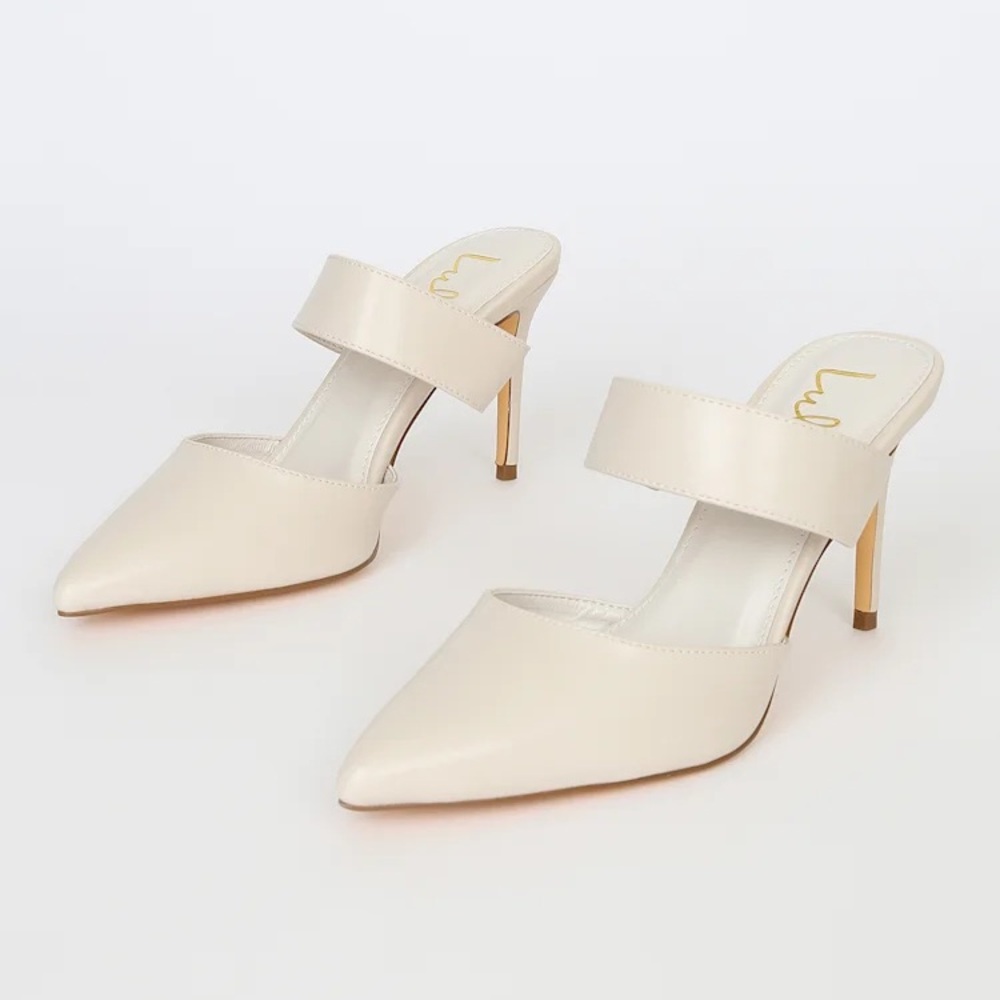 Faire Off White Pointed-Toe Mules by Lulus